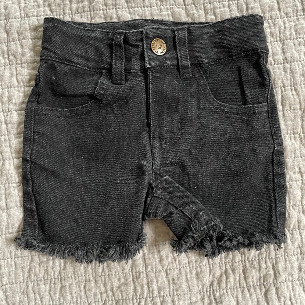 18-24M Binky Bro Black Stretch Denim Skater Shorts
